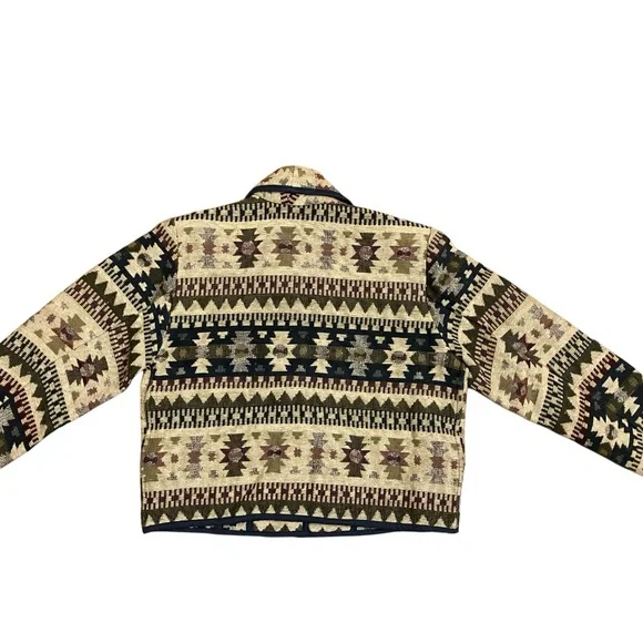 VTG 90s Tapestry Blazer Coat Womens M Button Up - Picture 4 of 10